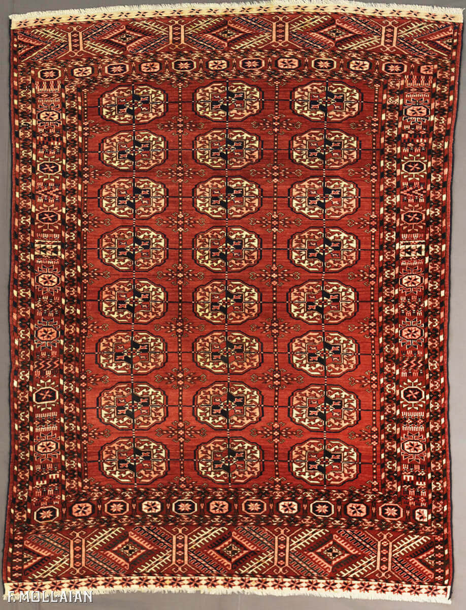 قالی نیمه آنتیک ترکمنی بخارا روسی کد:۳۶۳۵۸۰۱۵